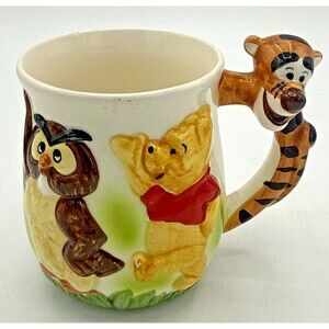 Vintage Walt Disney Winnie The Pooh Mug Tigger Handle Owl Figurine